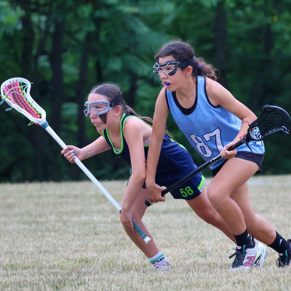 Two players racing for position